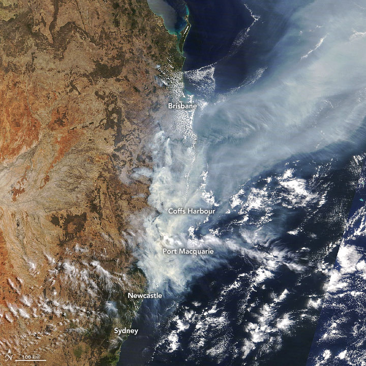 Incendi in Autralia. Foto NASA Earth Observatory