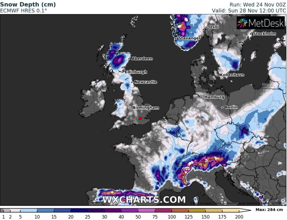 neve in arrivo europa