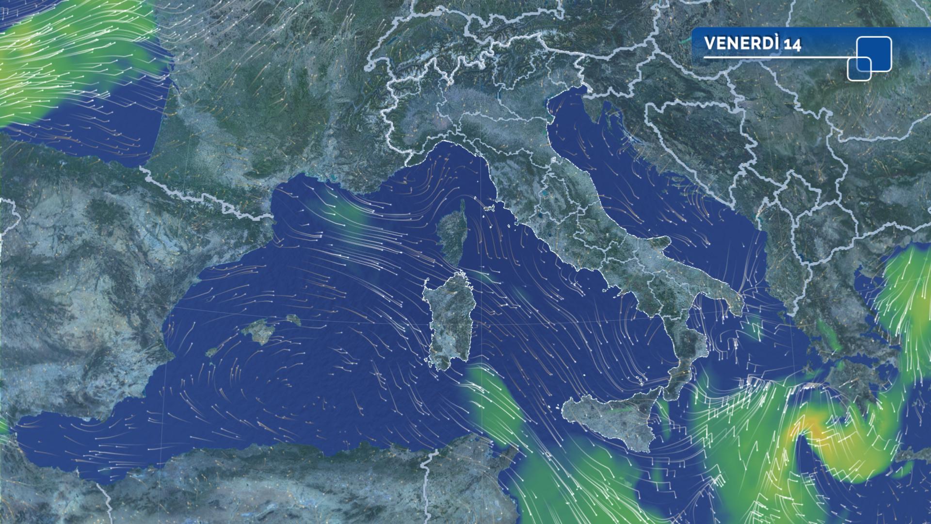 Meteo fase perturbata al Sud venerdì giornata ventosa Svolta nel