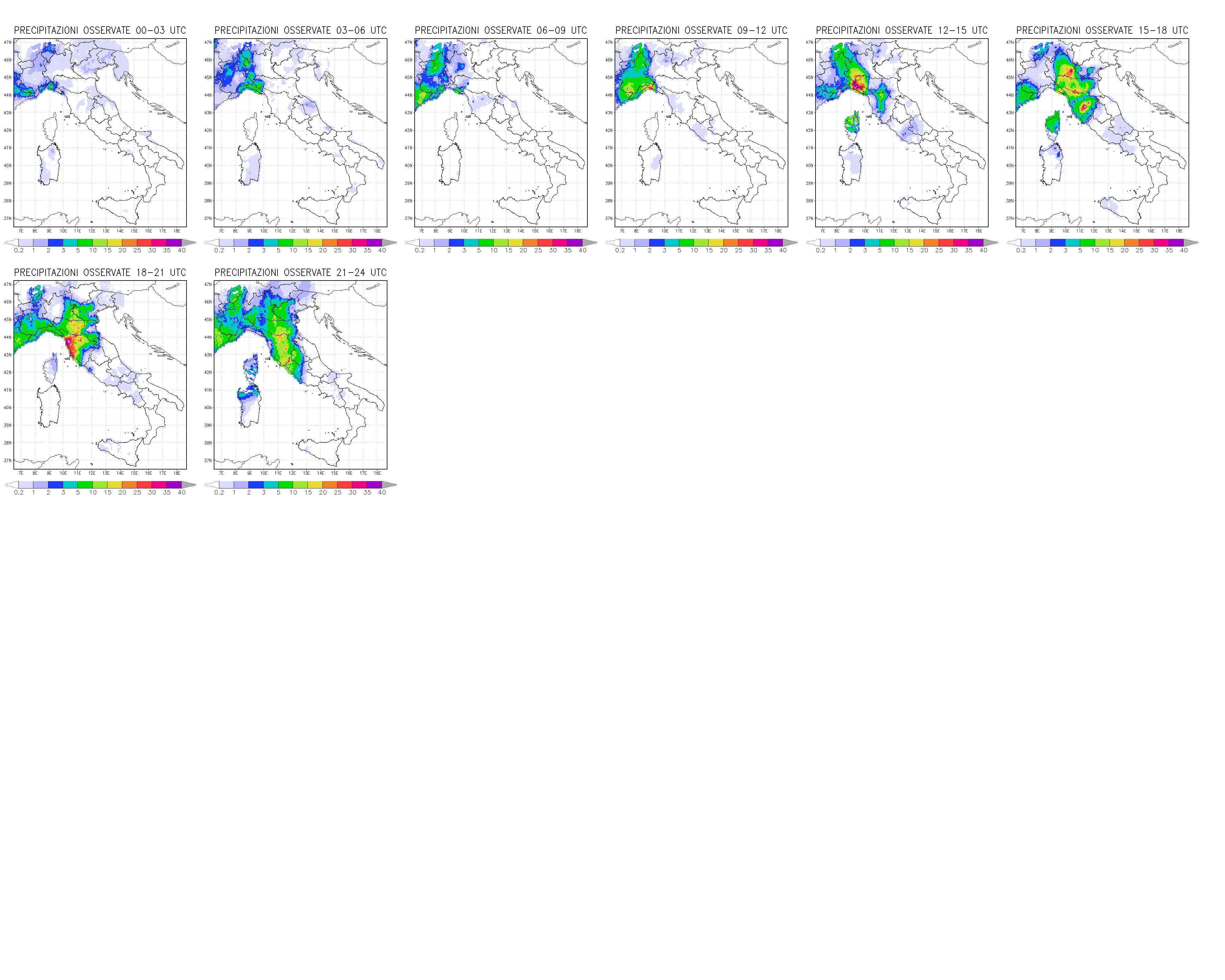 Mappa piogge di giovedì 17 ottobre