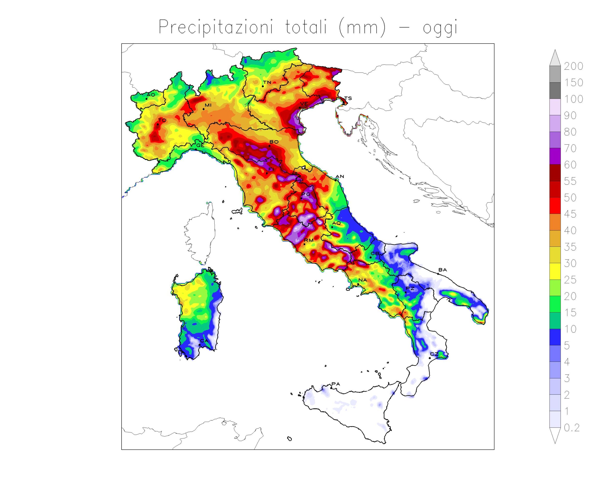 piogge giovedì 