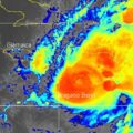 Uragano Beryl dal satellite NOAA Goes EAST